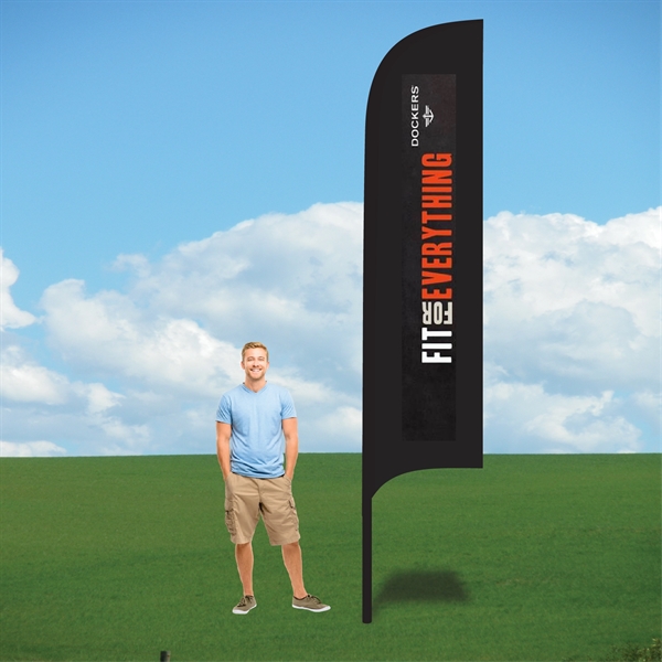 Double-Sided 11' PromoFlag w/Ground Stake - Dye Sublimated - Double-Sided 11' PromoFlag w/Ground Stake - Dye Sublimated - Image 0 of 1