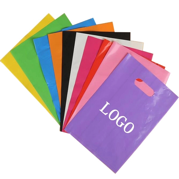 9"x14"-Die Cut PE Handle Bags - 9"x14"-Die Cut PE Handle Bags - Image 0 of 2