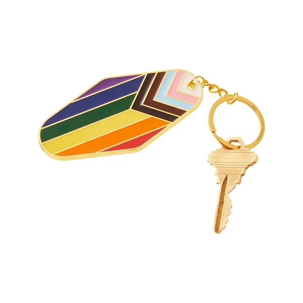 Rainbow Pride LGBTQ+ Metal Keychain - Rainbow Pride LGBTQ+ Metal Keychain - Image 1 of 2
