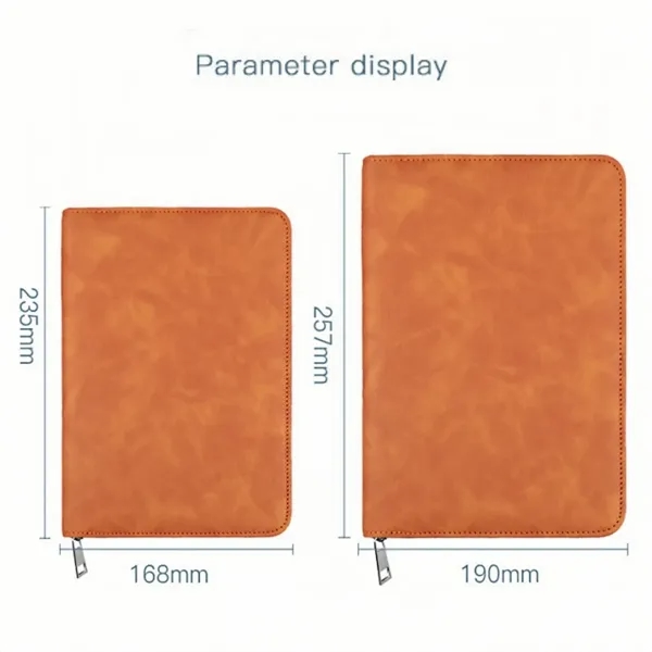 A5 PU Leather Zipper Binder Notebook Refillable Journal - A5 PU Leather Zipper Binder Notebook Refillable Journal - Image 1 of 5