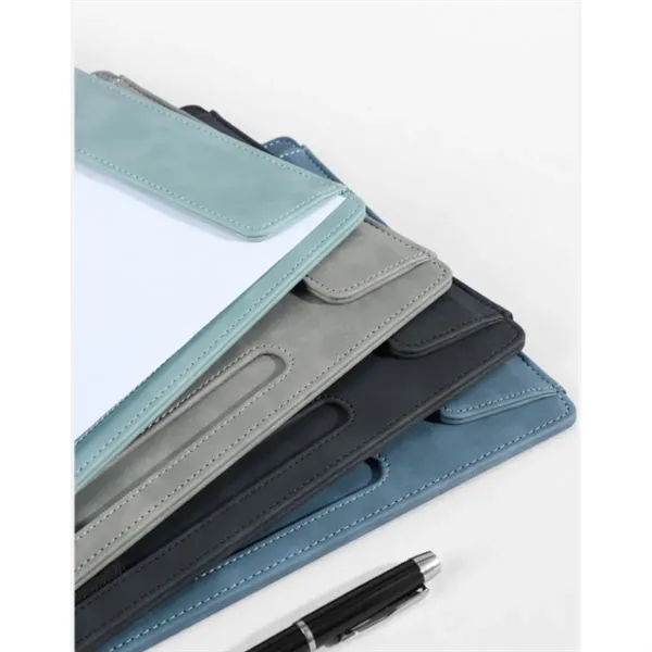 Custom Logo A4 Magnetic PU Leather Padfolio With Pen Holder - Custom Logo A4 Magnetic PU Leather Padfolio With Pen Holder - Image 2 of 5