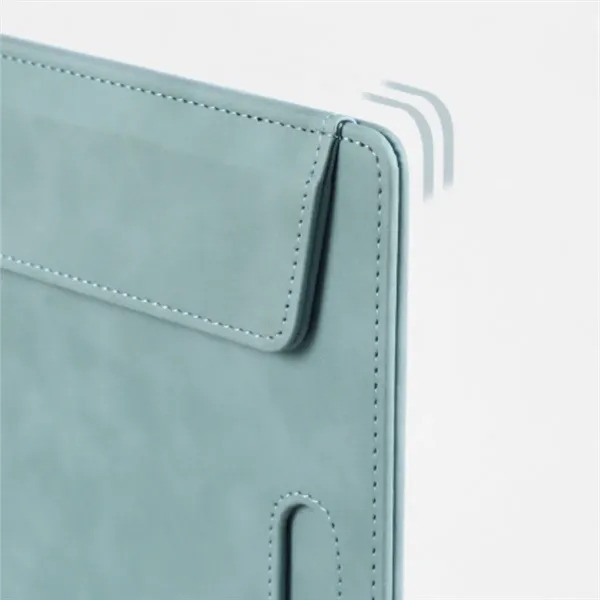 Custom Logo A4 Magnetic PU Leather Padfolio With Pen Holder - Custom Logo A4 Magnetic PU Leather Padfolio With Pen Holder - Image 3 of 5