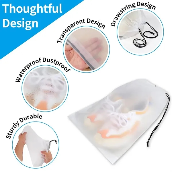 Clear Waterproof Drawstring Travel Shoe Storage Bag - Clear Waterproof Drawstring Travel Shoe Storage Bag - Image 2 of 5
