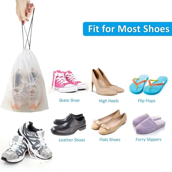 Clear Waterproof Drawstring Travel Shoe Storage Bag - Clear Waterproof Drawstring Travel Shoe Storage Bag - Image 3 of 5