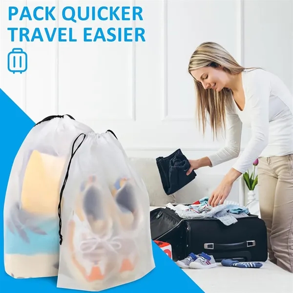 Clear Waterproof Drawstring Travel Shoe Storage Bag - Clear Waterproof Drawstring Travel Shoe Storage Bag - Image 4 of 5