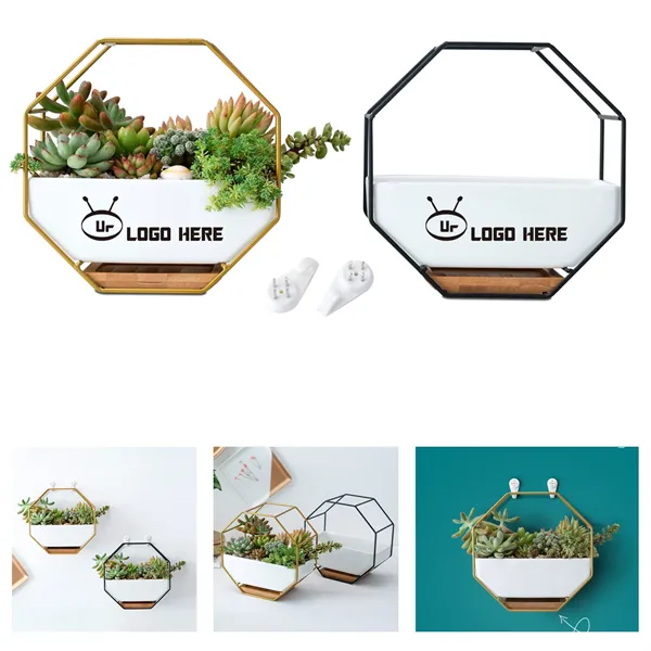 Octagon Wall Hanging Ceramic Planter - Octagon Wall Hanging Ceramic Planter - Image 0 of 2