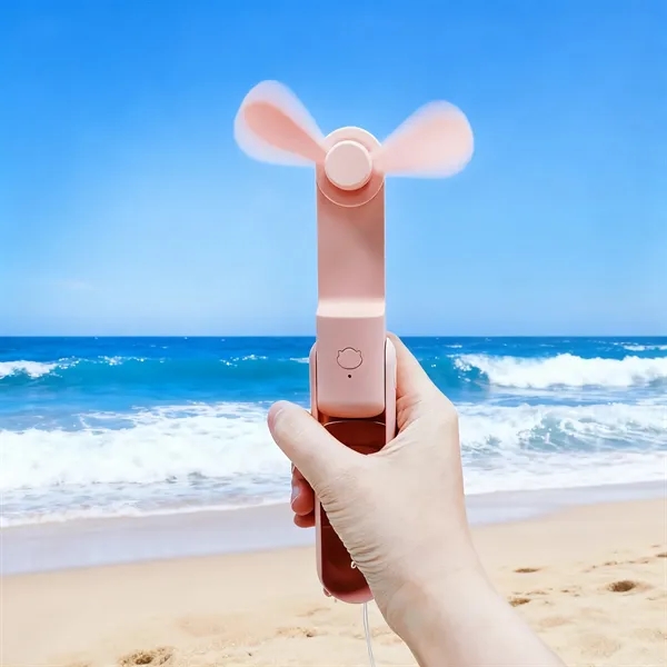 Personal USB Foldable Fan Mini Handheld  W/ Power Bank - Personal USB Foldable Fan Mini Handheld  W/ Power Bank - Image 3 of 4