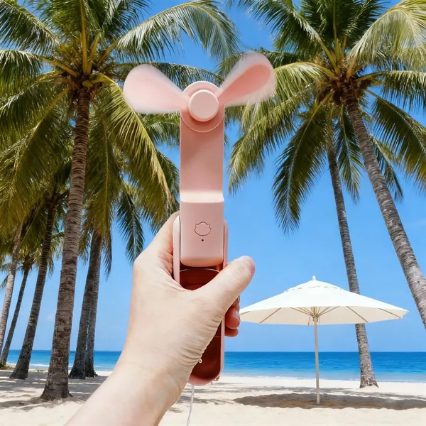 Personal USB Foldable Fan Mini Handheld  W/ Power Bank - Personal USB Foldable Fan Mini Handheld  W/ Power Bank - Image 4 of 4
