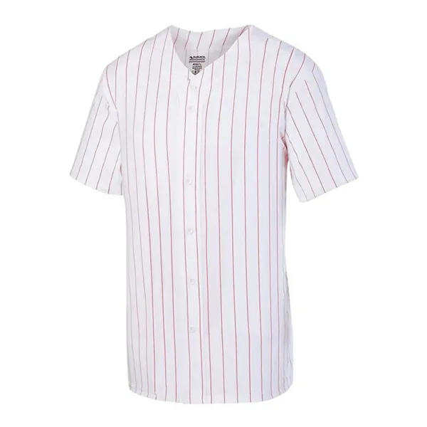 Augusta Sportswear Unisex Pinstripe Full Button Baseball ... - Augusta Sportswear Unisex Pinstripe Full Button Baseball ... - Image 3 of 4