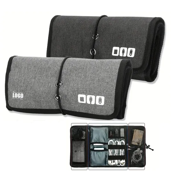 Roll-Up Tech Gadget Organizer Travel Pouch - Roll-Up Tech Gadget Organizer Travel Pouch - Image 0 of 4