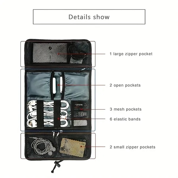 Roll-Up Tech Gadget Organizer Travel Pouch - Roll-Up Tech Gadget Organizer Travel Pouch - Image 2 of 4