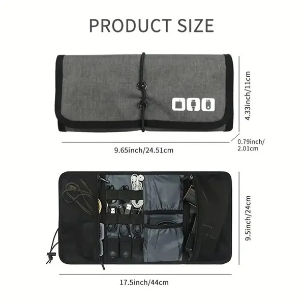Roll-Up Tech Gadget Organizer Travel Pouch - Roll-Up Tech Gadget Organizer Travel Pouch - Image 4 of 4