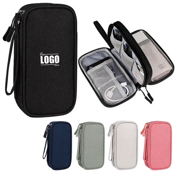 Double Layer Electronics Organizer Travel Case - Double Layer Electronics Organizer Travel Case - Image 0 of 7