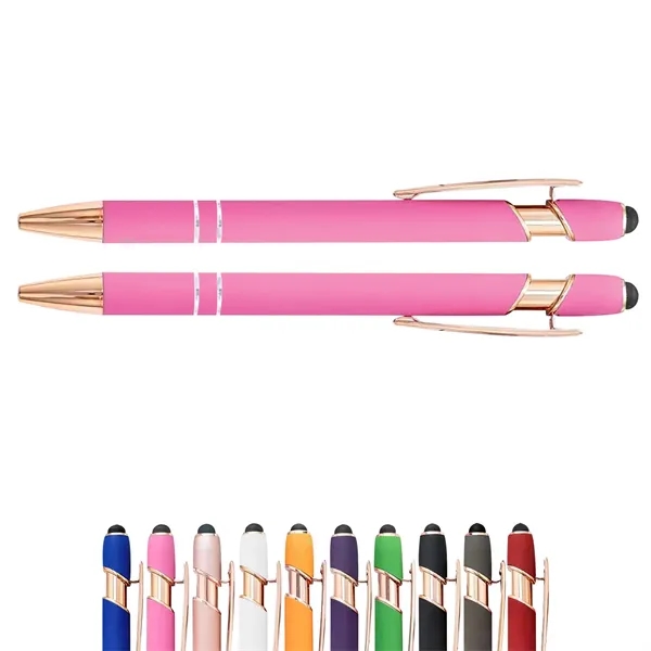 Rose Gold Soft-Touch Aluminum Pen w/ Stylus