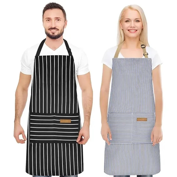 Striped Neck Strap Apron - Striped Neck Strap Apron - Image 0 of 3