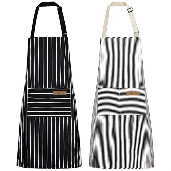 Striped Neck Strap Apron - Striped Neck Strap Apron - Image 2 of 3