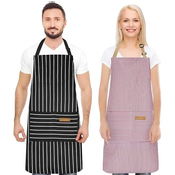 Striped Neck Strap Apron - Striped Neck Strap Apron - Image 3 of 3