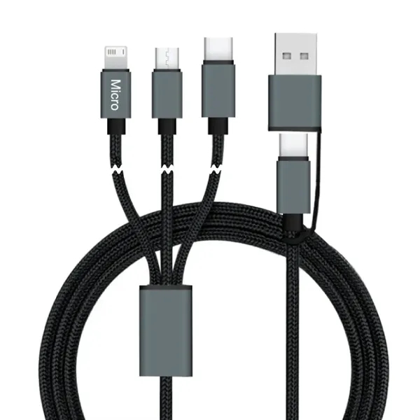 Connect Reach 5ft 3-in-1 Braided Charging Cable with Type-C - Connect Reach 5ft 3-in-1 Braided Charging Cable with Type-C - Image 2 of 5