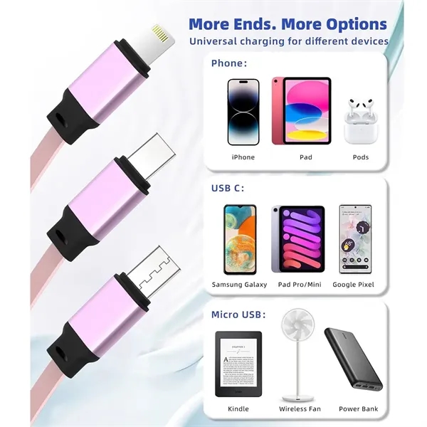 3 In 1 Retractable Charging Cable - 3 In 1 Retractable Charging Cable - Image 2 of 3