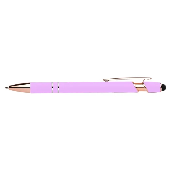 Stylus-3261 Bright Ballpoint Soft Touch Pens with Rose Gold - Stylus-3261 Bright Ballpoint Soft Touch Pens with Rose Gold - Image 9 of 14