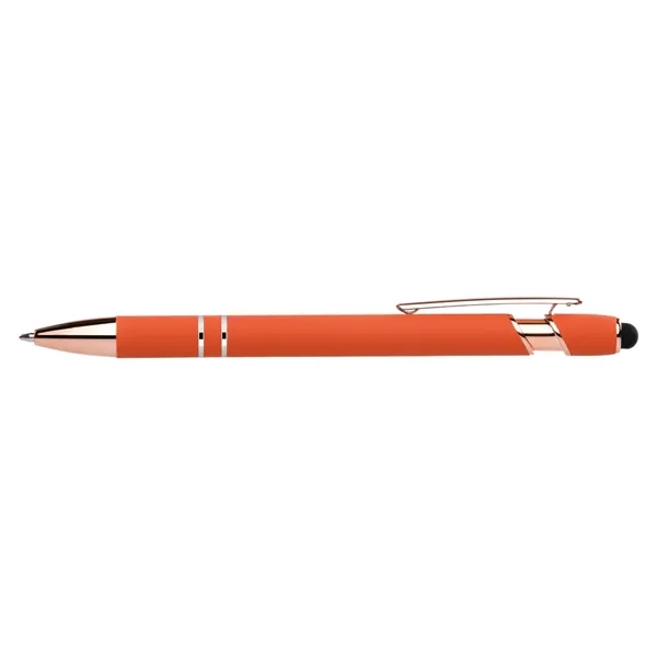 Stylus-3261 Bright Ballpoint Soft Touch Pens with Rose Gold - Stylus-3261 Bright Ballpoint Soft Touch Pens with Rose Gold - Image 12 of 14