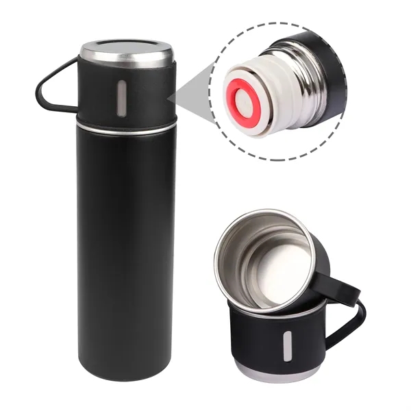 17Oz Vacuum Insulated Thermo Water Bottle with 3 Mug Lids - 17Oz Vacuum Insulated Thermo Water Bottle with 3 Mug Lids - Image 3 of 7
