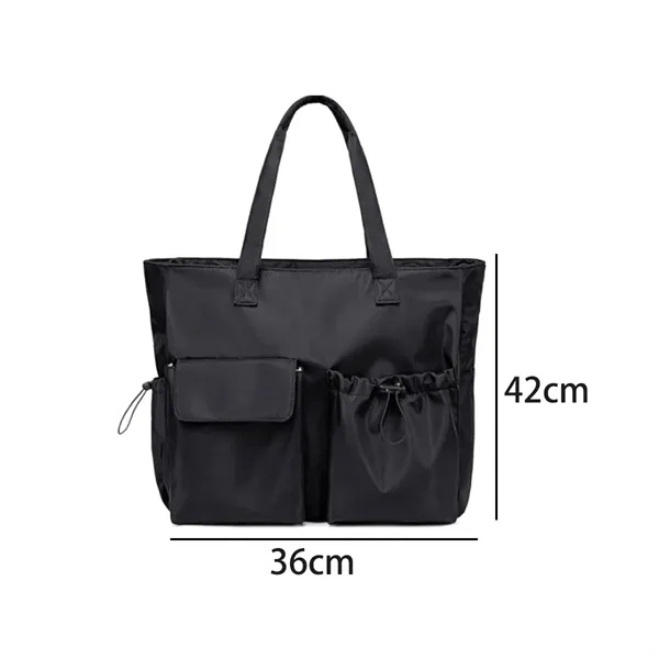 Polyester Tote Bag with Multi Pockets and Top Handles - Polyester Tote Bag with Multi Pockets and Top Handles - Image 1 of 5