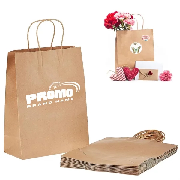 Kraft Paper Shopping Bags with Twisted Handles - Kraft Paper Shopping Bags with Twisted Handles - Image 0 of 5