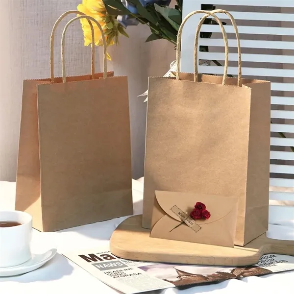 Kraft Paper Shopping Bags with Twisted Handles - Kraft Paper Shopping Bags with Twisted Handles - Image 4 of 5