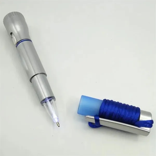 Multicolor LED Flashlight Pen with Clip and Lanyard - Multicolor LED Flashlight Pen with Clip and Lanyard - Image 4 of 5