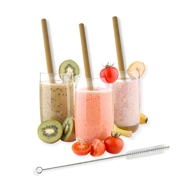 Organic Bamboo Drinking Straw - Reusable And Decorated - Organic Bamboo Drinking Straw - Reusable And Decorated - Image 1 of 4