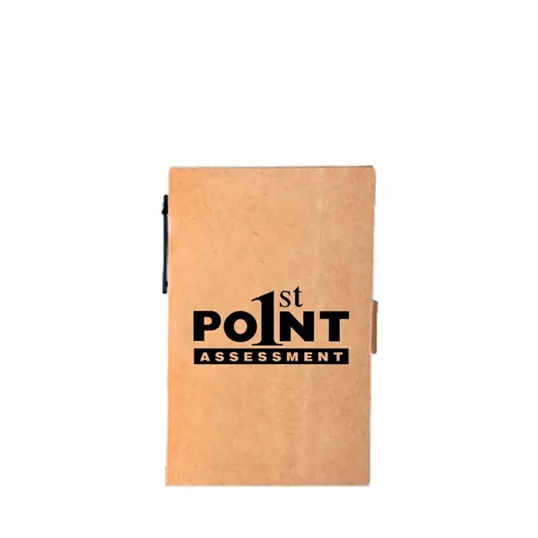 5.9"x3.9"Custom Kraft Paper Cover Sticky Notebook W/ Pen - 5.9"x3.9"Custom Kraft Paper Cover Sticky Notebook W/ Pen - Image 1 of 1