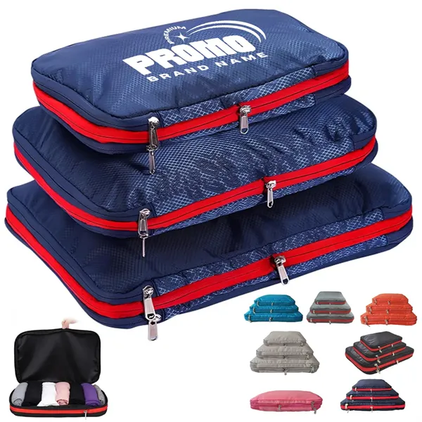 3-Piece Travel Packing Cubes Set with Zipper Closure - 3-Piece Travel Packing Cubes Set with Zipper Closure - Image 0 of 6