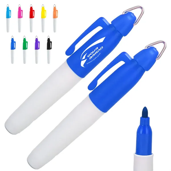 Multicolor Permanent Marker with Keychain Clip and Bullet Ti - Multicolor Permanent Marker with Keychain Clip and Bullet Ti - Image 0 of 6