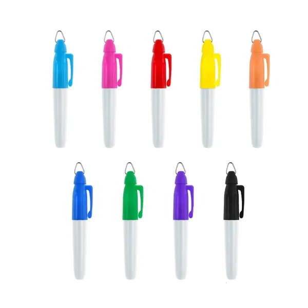 Multicolor Permanent Marker with Keychain Clip and Bullet Ti - Multicolor Permanent Marker with Keychain Clip and Bullet Ti - Image 2 of 6