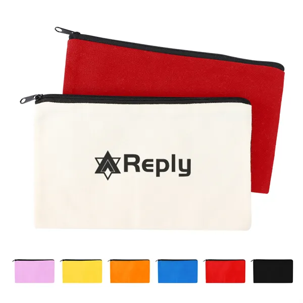 Small Poly Cotton Canvas Travel Zipper Bags for Cosmetic - Small Poly Cotton Canvas Travel Zipper Bags for Cosmetic - Image 0 of 4