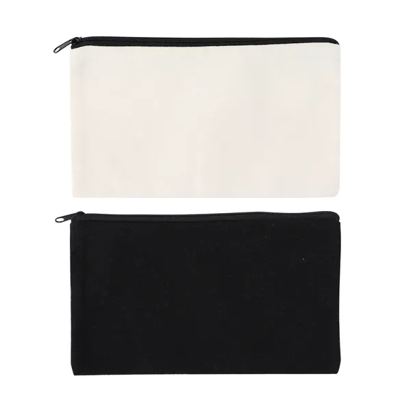 Small Poly Cotton Canvas Travel Zipper Bags for Cosmetic - Small Poly Cotton Canvas Travel Zipper Bags for Cosmetic - Image 1 of 4