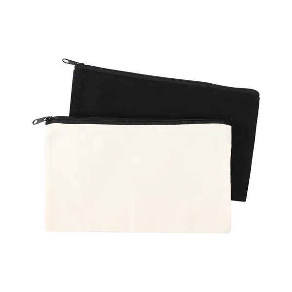 Small Poly Cotton Canvas Travel Zipper Bags for Cosmetic - Small Poly Cotton Canvas Travel Zipper Bags for Cosmetic - Image 2 of 4