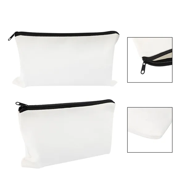 Small Poly Cotton Canvas Travel Zipper Bags for Cosmetic - Small Poly Cotton Canvas Travel Zipper Bags for Cosmetic - Image 3 of 4