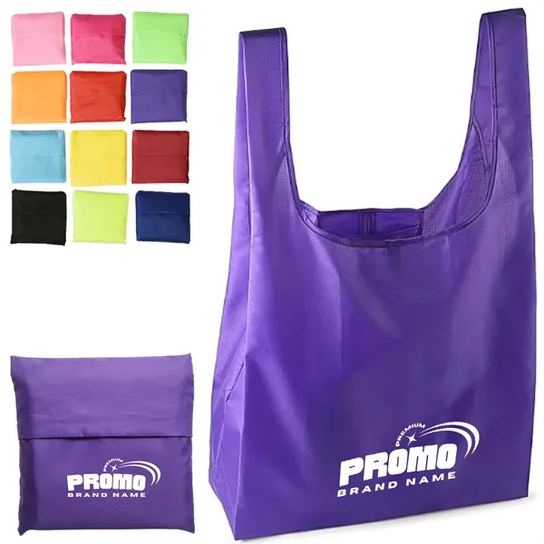 Foldable Reusable Shopping Bag with Pouch - Foldable Reusable Shopping Bag with Pouch - Image 0 of 5