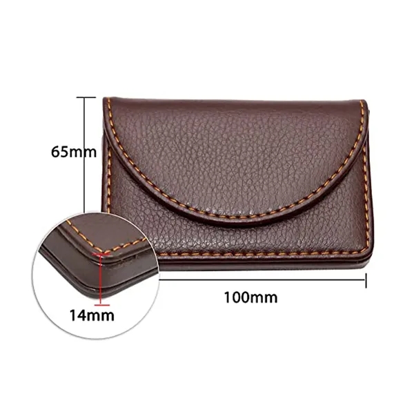 Leather Business Card Holder with Stitch Detail - Leather Business Card Holder with Stitch Detail - Image 1 of 5