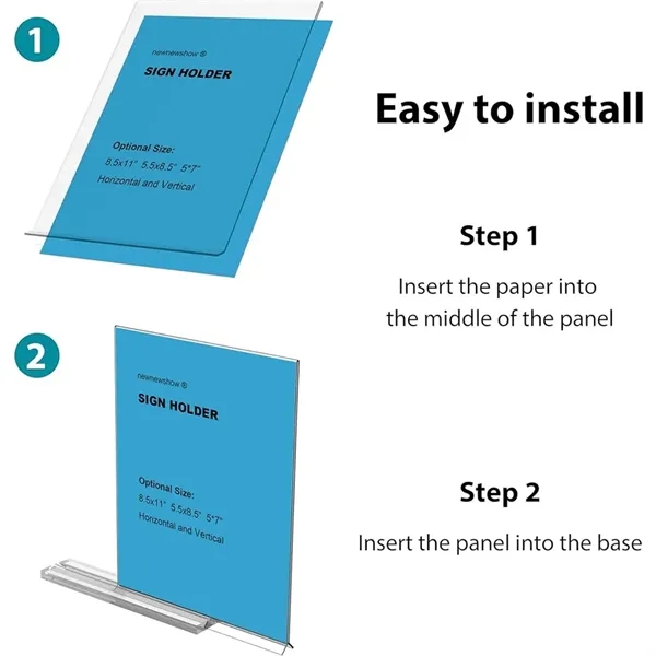 8.5x11 Acrylic Sign Holder - 8.5x11 Acrylic Sign Holder - Image 2 of 3