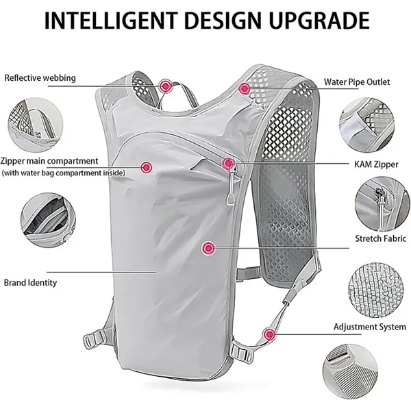 Running Vest Safe Reflective Backpack with Pockets - Running Vest Safe Reflective Backpack with Pockets - Image 5 of 10