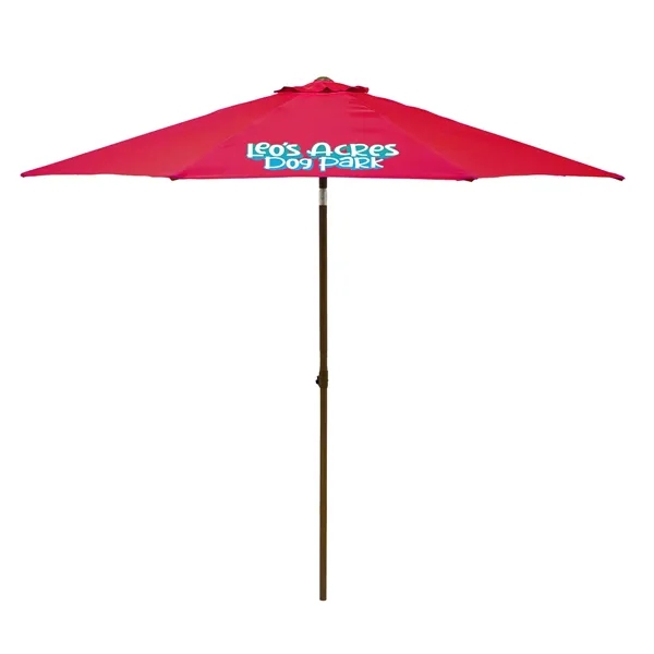 9' Wood Look Tilting Market Umbrella Kit (1 Imprint) - 9' Wood Look Tilting Market Umbrella Kit (1 Imprint) - Image 16 of 18