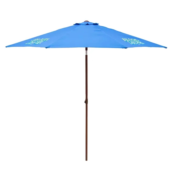 9' Wood Look Tilting Market Umbrella Kit (4 Imprints) - 9' Wood Look Tilting Market Umbrella Kit (4 Imprints) - Image 15 of 18