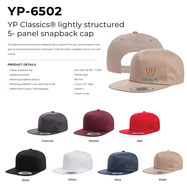 Yupoong 6502 YP Classics Lightly structured hat - Yupoong 6502 YP Classics Lightly structured hat - Image 2 of 24