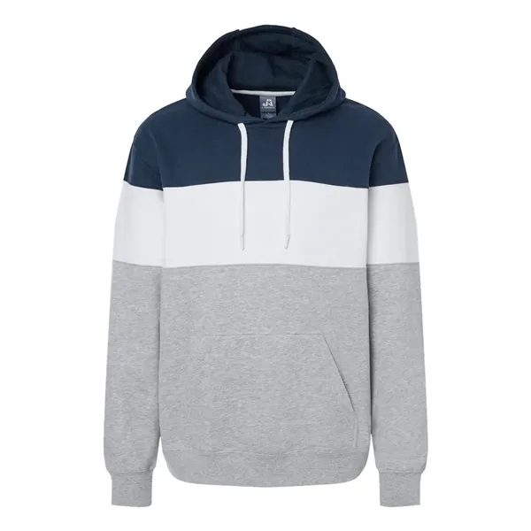 J. America Men's Varsity Fleece Colorblocked Hooded Sweat... - J. America Men's Varsity Fleece Colorblocked Hooded Sweat... - Image 7 of 16