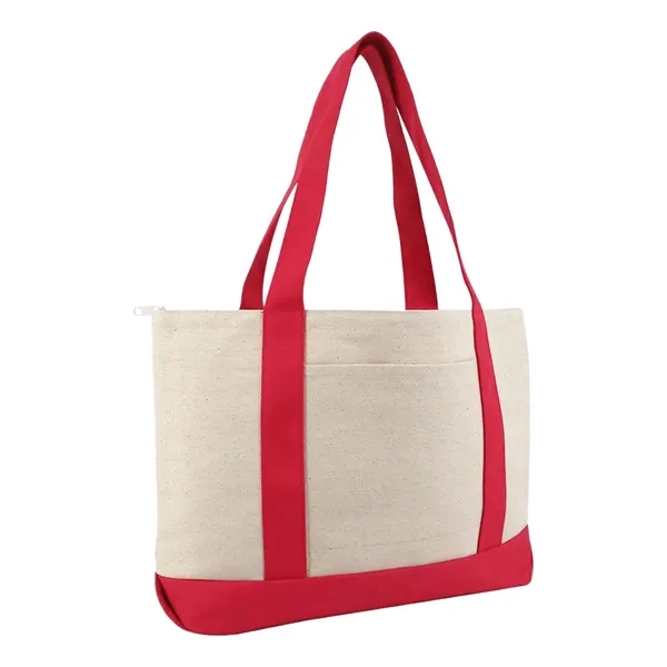 Liberty Bags Large Zippered Cotton Canvas Tote - Liberty Bags Large Zippered Cotton Canvas Tote - Image 3 of 4