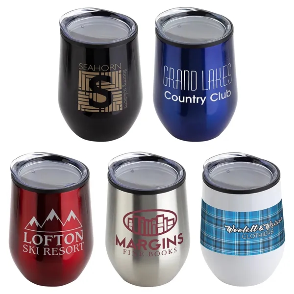 Onyx 12 oz Stainless Steel/Polypropylene Wine Goblet