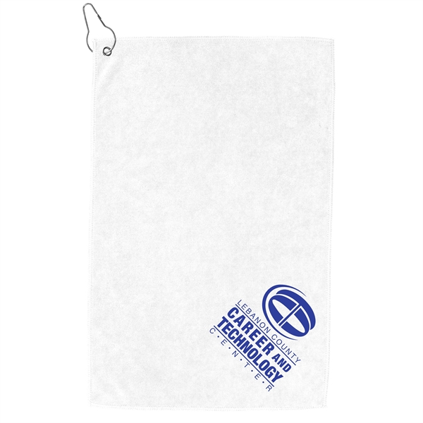 Custom 12"W x 18"H Heavy Duty Microfiber Golf Towel with Clip